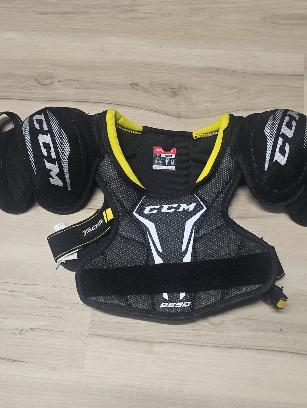 CCM Youth Black and Yellow Hockey Shoulder Pads